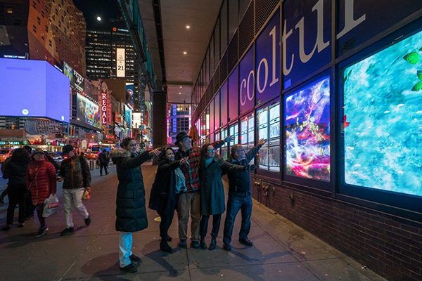 New York Port Authority interactive wall