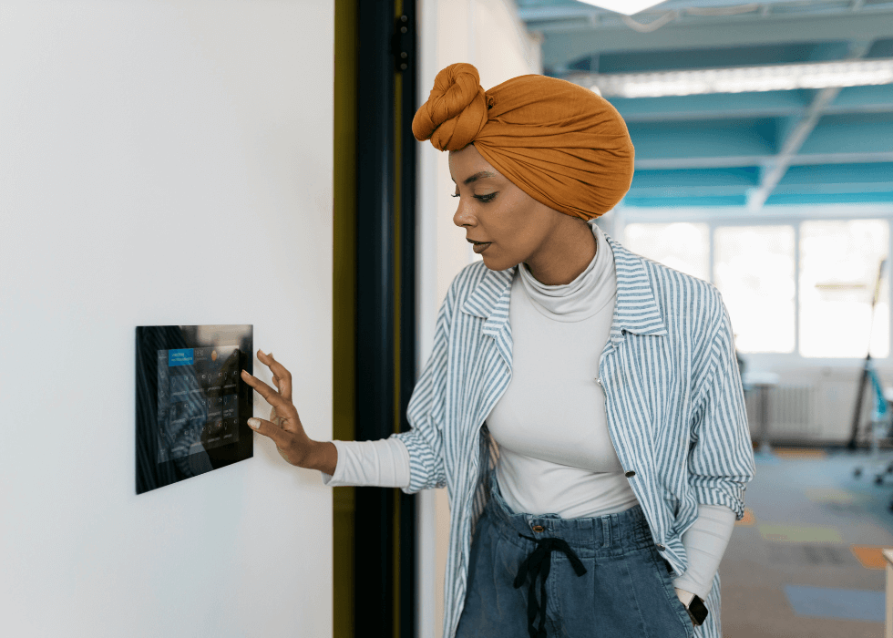 smart_space Woman controlling office smart space