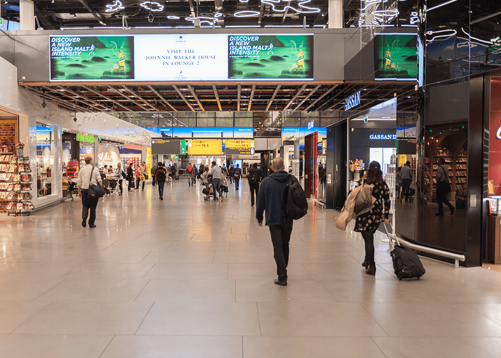 Digital signage in Amsterdam airport