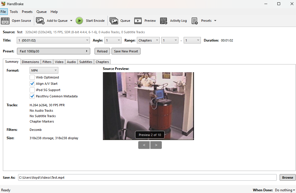 1.5 Video Selected