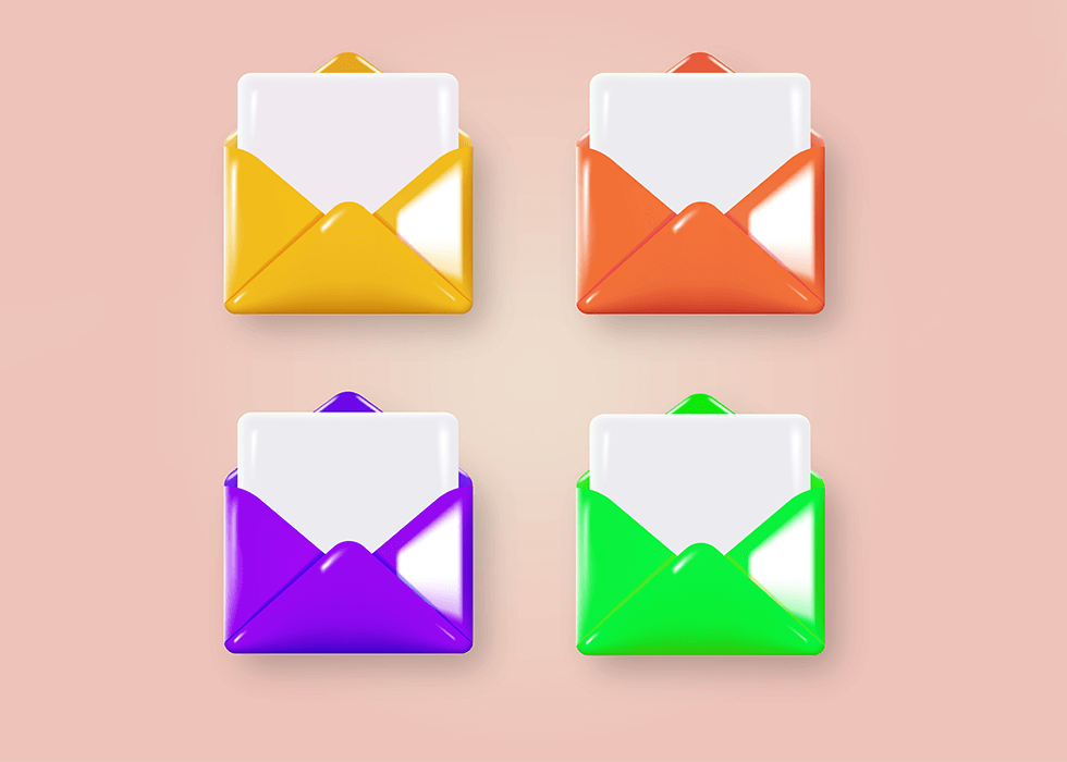 how-to-compress-a-video-for-email Colored envelopes on pink background