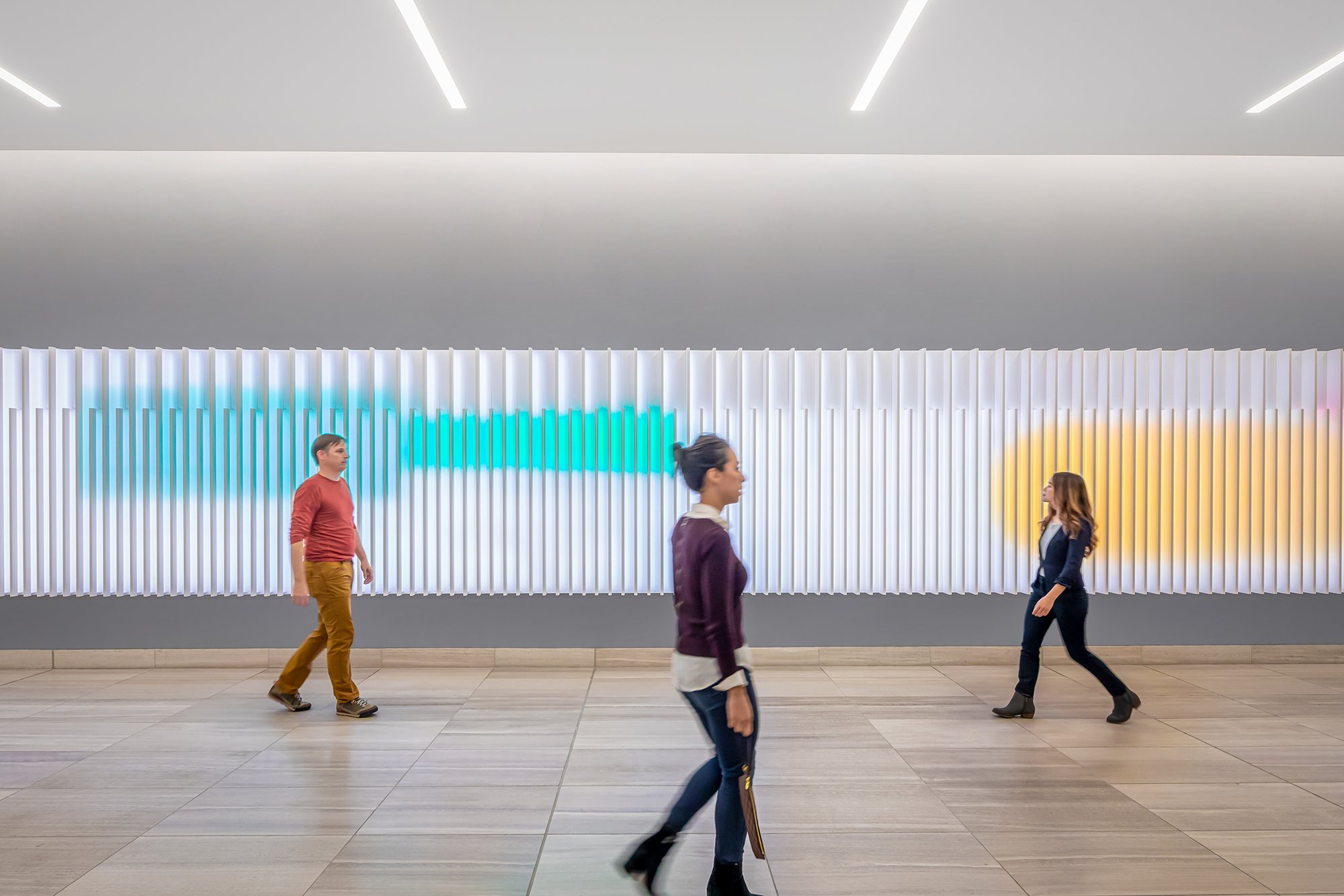 Color Trail at 44 Montgomery Street in San Francisco by ESI Design (Photo credit: Caleb Tkach) | AVIXA Color Trail at 44 Montgomery Street in San Francisco by ESI Design (Photo credit: Caleb Tkach) | AVIXA